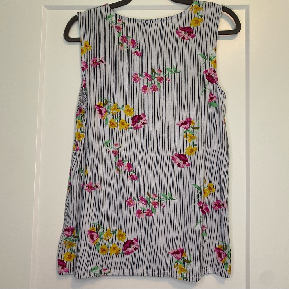 ELLE Striped Floral Tank - Picture 3 of 4
